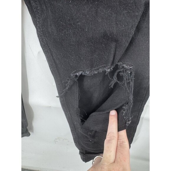 Old Navy Mid Rise Boyfriend Jeans Women 2 Petite Black NEW‎ Distressed Preppy - Picture 9 of 10